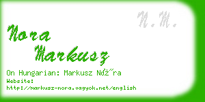 nora markusz business card